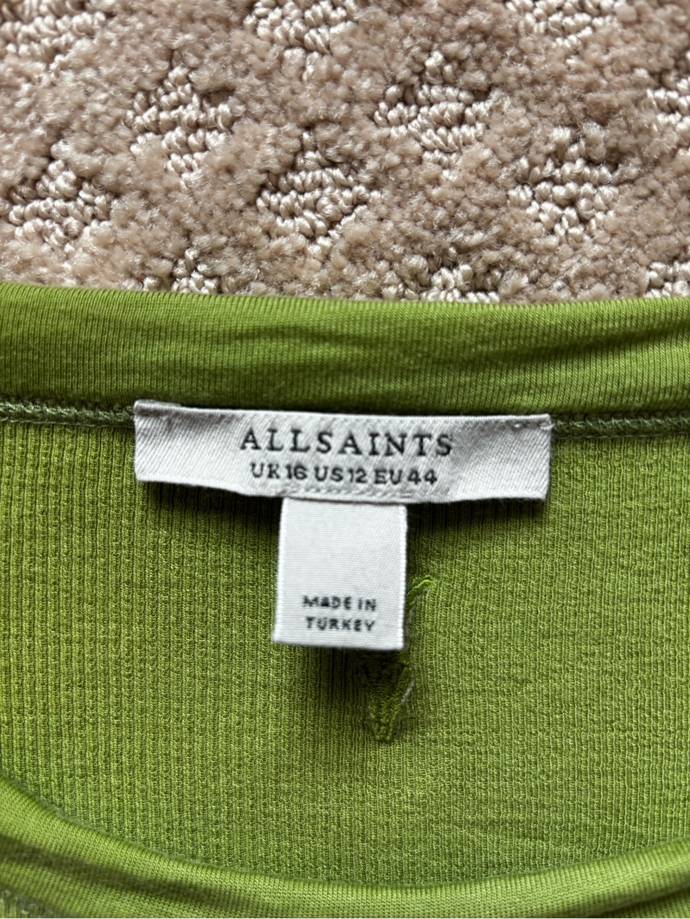 AllSaints Olive Green Rina Rib Tank - Picture 6 of 8